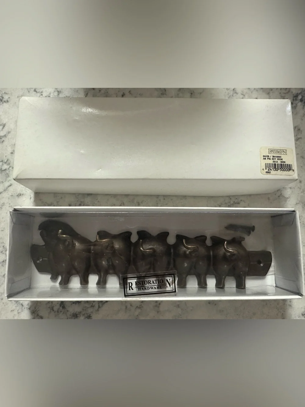 Restoration Hardware Bronze Pig Bottoms Key Hook